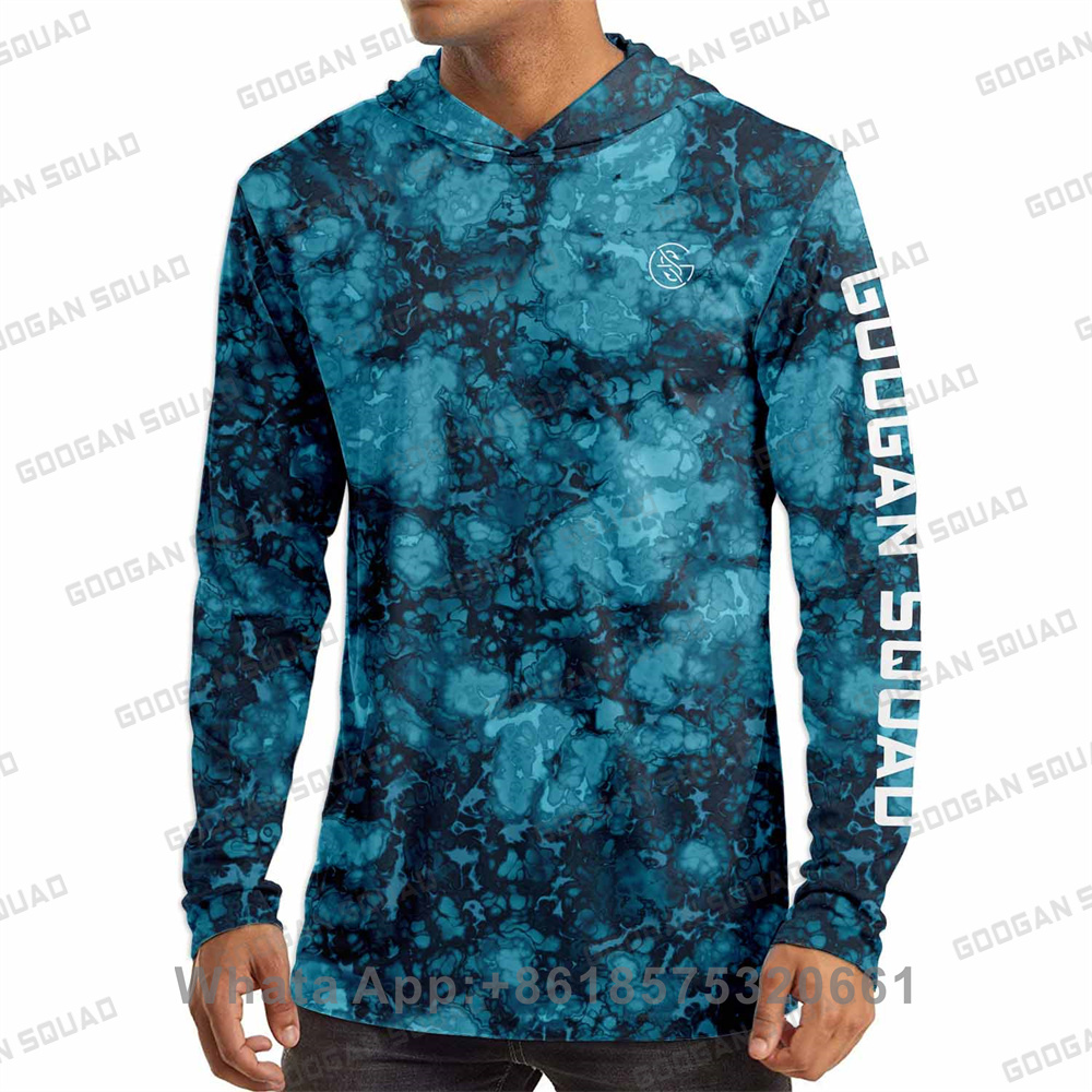 Fishing Shirt Uv Protection - Googan-釣り,ハイキング,トレーニング用の長袖フード付きスウェットシャツ,spf/uv Tシャツ,50の日焼け止め