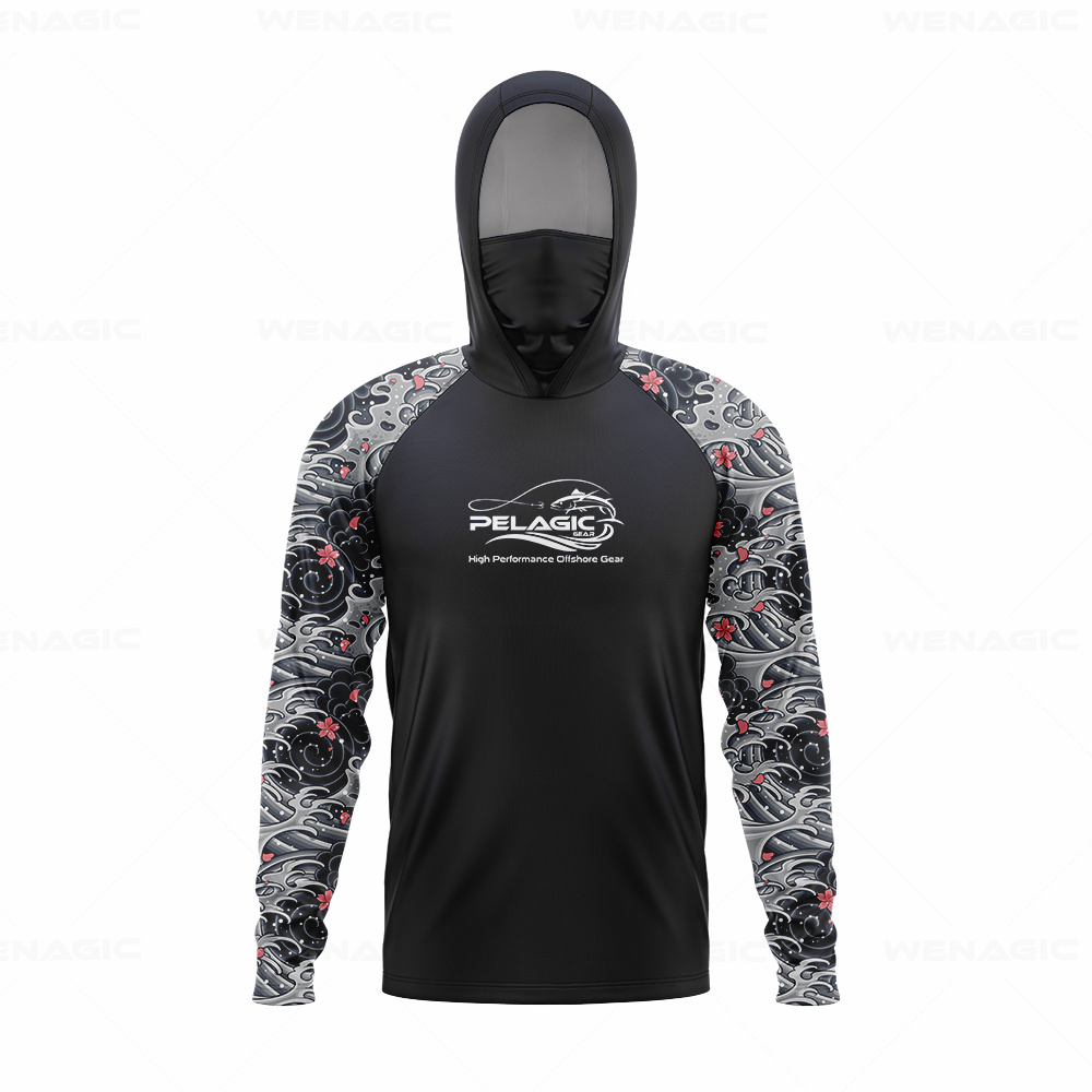 Fishing Shirt Uv Protection - 男性用長袖Tシャツ,釣り服,UV保護