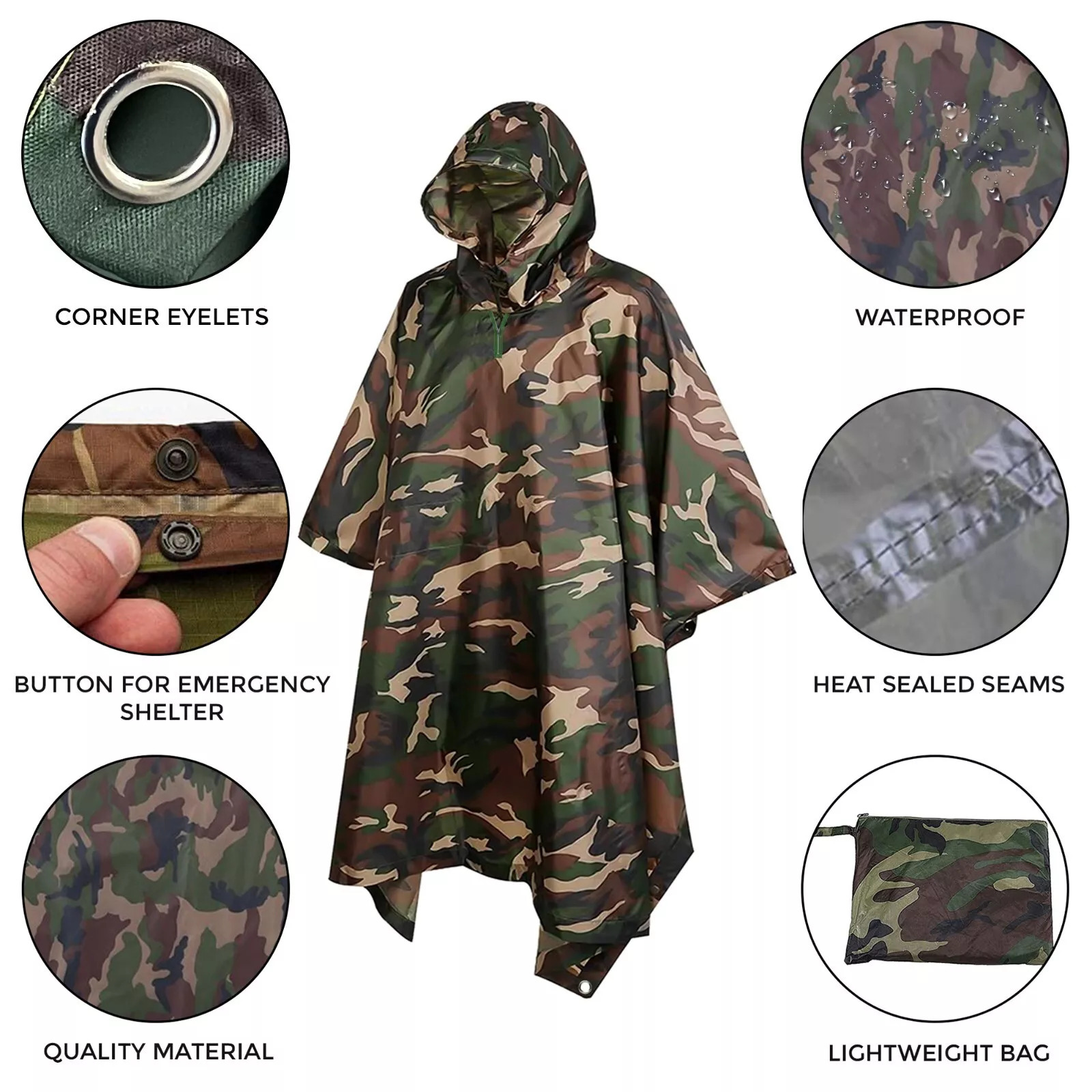 Fishing Rain Suit - 迷彩レインコート全身オックスフォード布防水コート屋外ハイキング登山大雨用