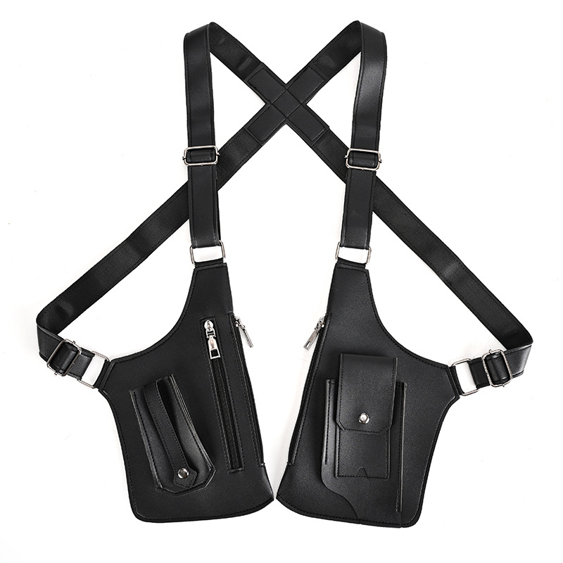 Fishing Belt - HOMEFISH ダブルショルダーストラップ タクティカルフィッシングバッグ 防水PU 多ポケット アウトドア