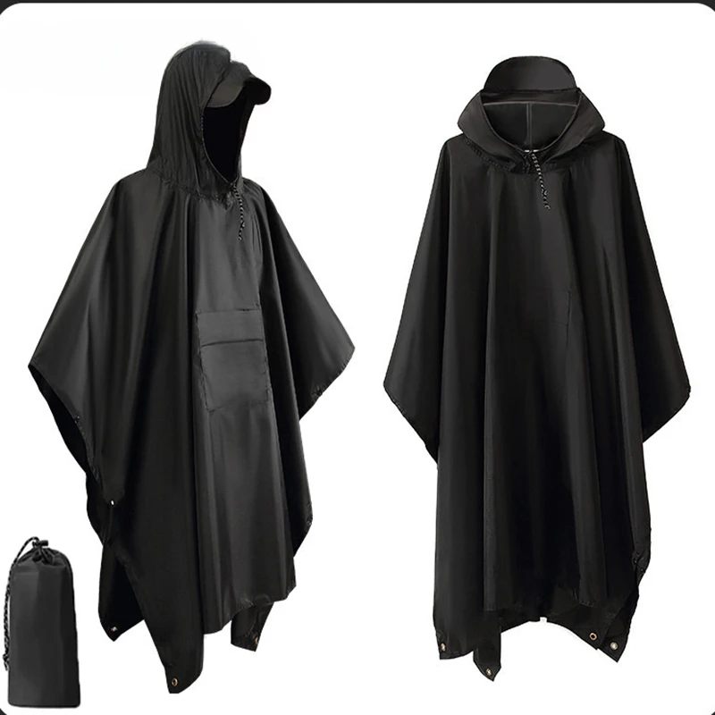 屋外 3 で 1 軍事レインコートフード付きスリーブ防水レイ - Fishing Rain Suit のレビューと価格