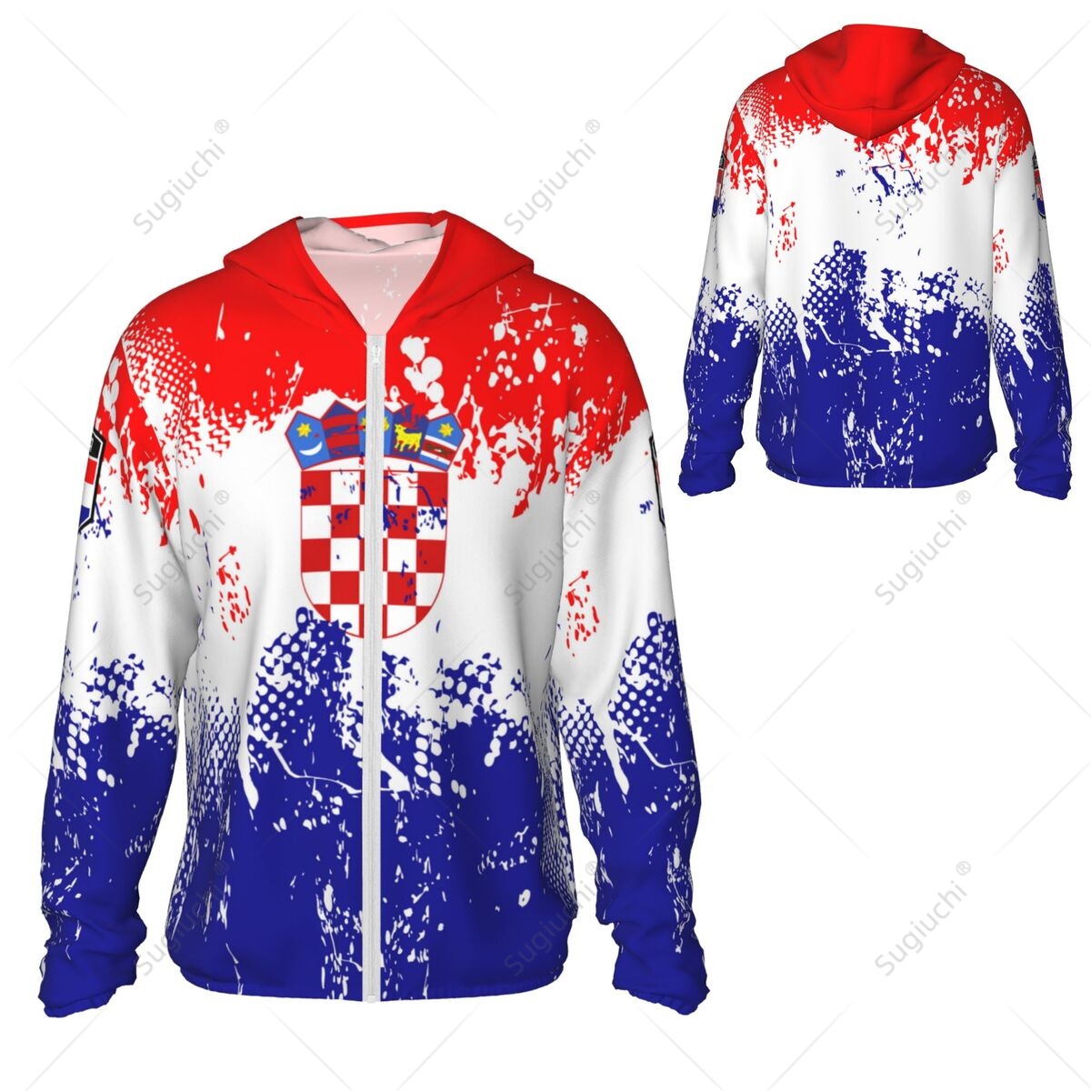 クロアチア国旗日焼け止めパーカー日焼け止め服釣りサイクリング - Fishing Hoodie のレビューと価格