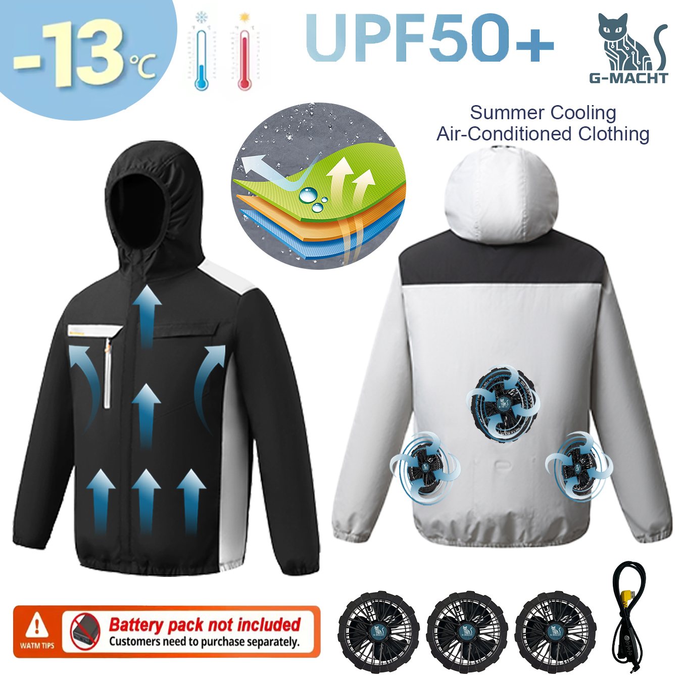 夏用クールベスト ウェアラブル冷却ファン 空調服 ロングスタ - Fishing Vest のレビューと価格