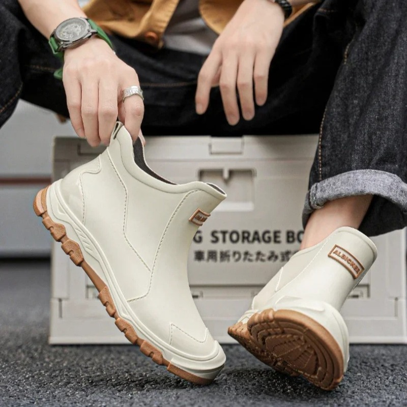 防水メンズレインシューズファッションショートソックス肥厚暖か - Fishing Boots のレビューと価格