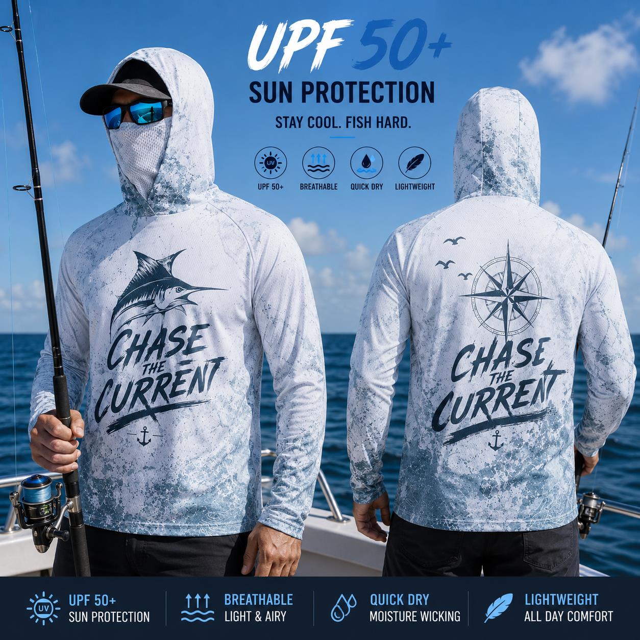 フィッシング フーディー シャツ メンズ 長袖 プロテクショ - Fishing Mask Sun Protection のレビューと価格