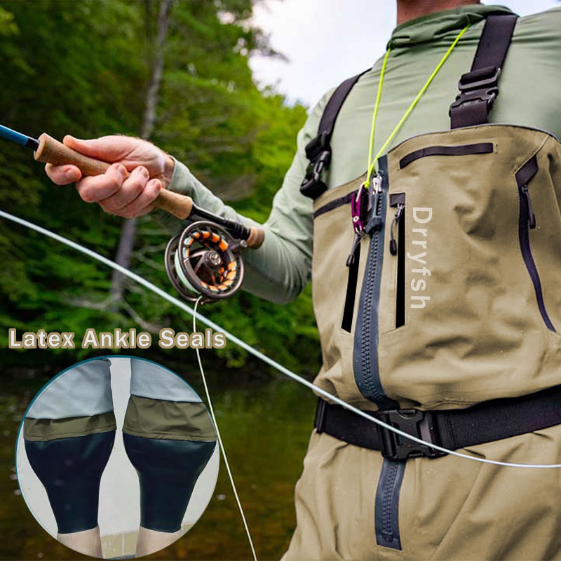 ジッパー付き防水ウェーダー,フィッシング用,漁師の服,淡水と - Fishing Waders のレビューと価格