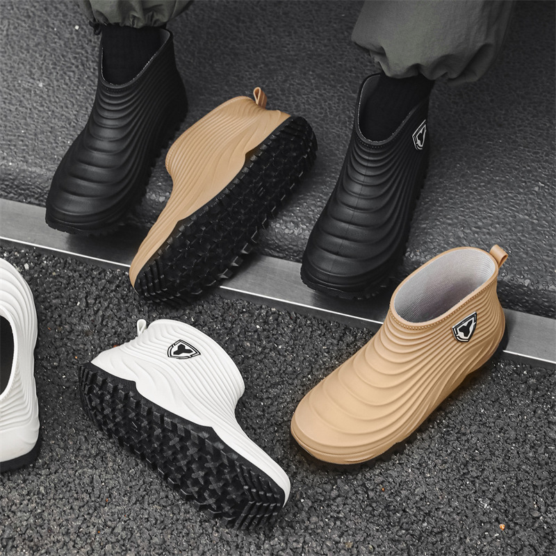 メンズレインシューズファッション防水滑り止めレインブーツ冬シ - Fishing Boots のレビューと価格