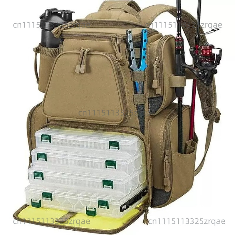 釣り道具用バックパック 大型屋外収納付き釣り道具バッグ 保護 - Fishing Backpack のレビューと価格