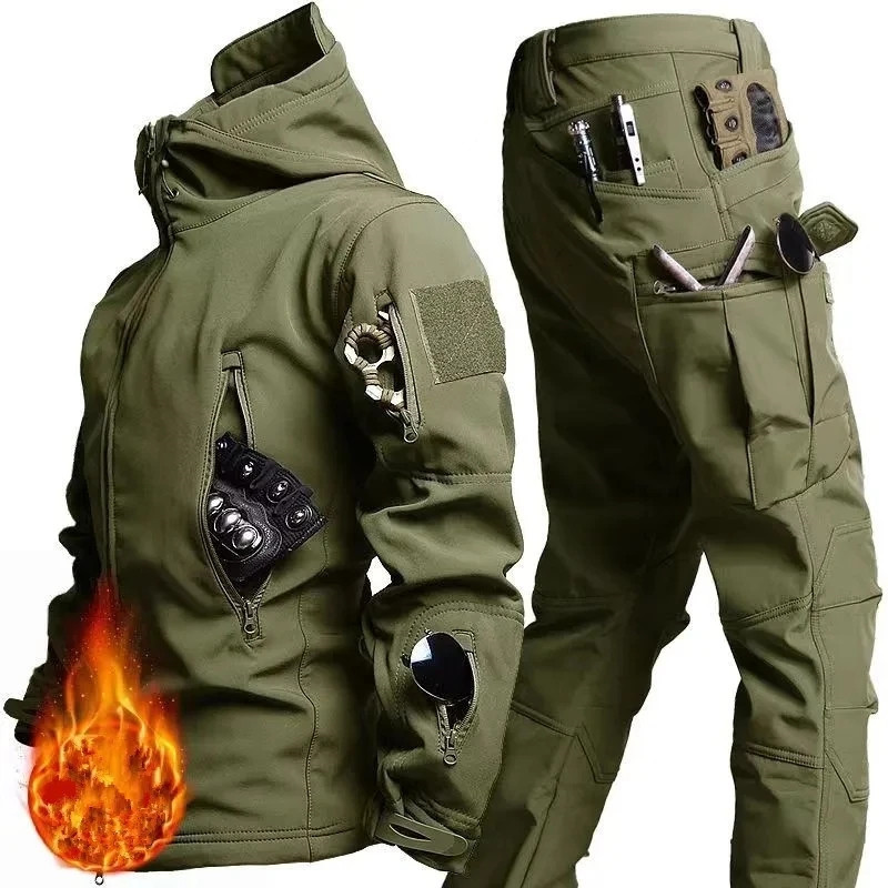メンズ秋冬フリースジャケット、タクティカル防水スーツ、アウト - Fishing Jacket Waterproof のレビューと価格