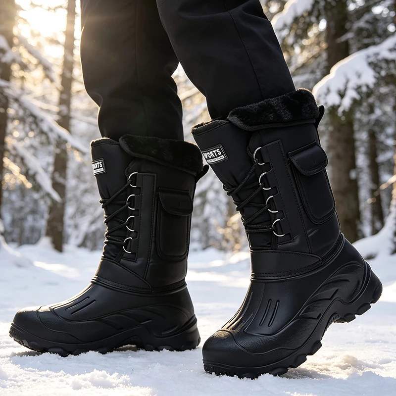 男性冬のスノーブーツ屋外釣り靴雪トレッキングシューズ男性屋外 - Fishing Boots のレビューと価格