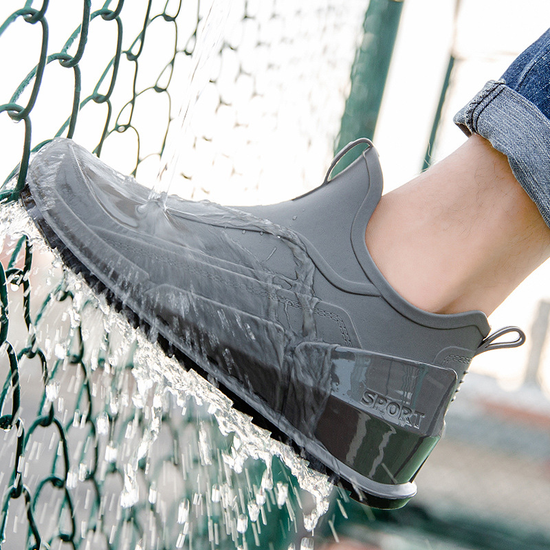 メンズショートチューブレインブーツ、滑り止めラバーシューズ、 - Fishing Boots のレビューと価格