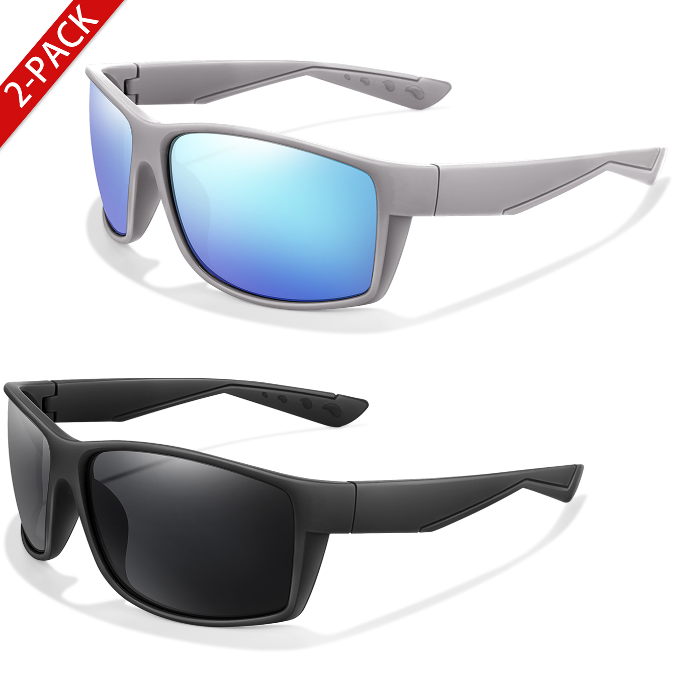 2 パック偏光サングラス UV 保護クラシックスタイルフィッ - Fishing Sunglasses Polarized のレビューと価格