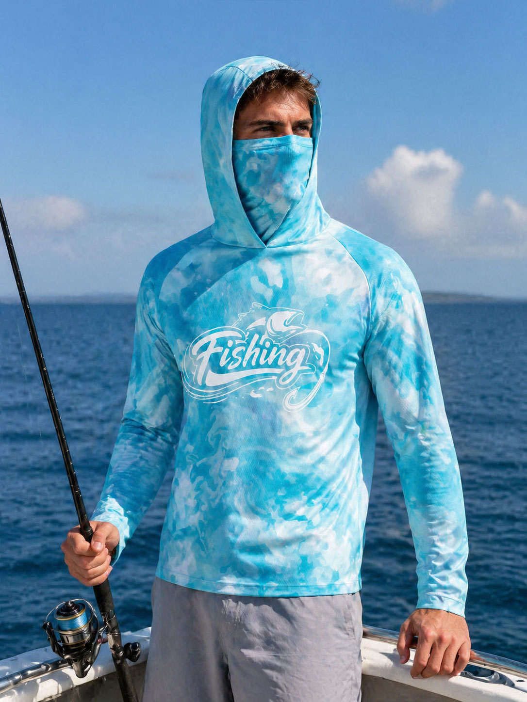 釣り用フード付きシャツ メンズ釣り服 長袖 アウトドア 夏用 - Fishing Mask Sun Protection のレビューと価格